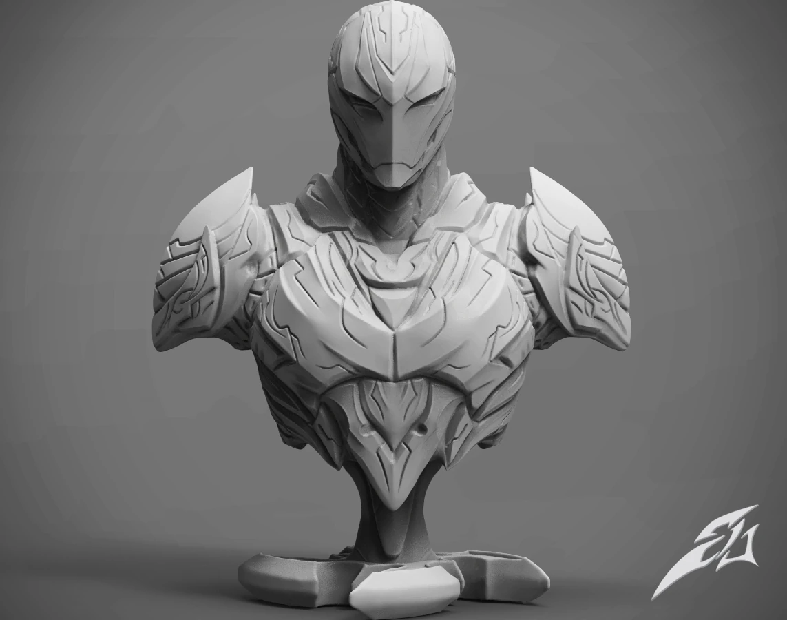 the dark armor - bust 3D Print Model .c4d .max .obj .3ds .fbx .stl .blend 