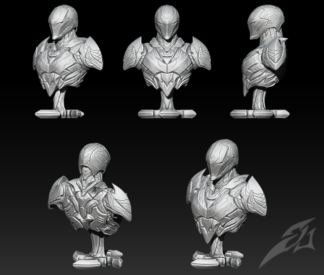 Download the dark armor - bust 3D Model