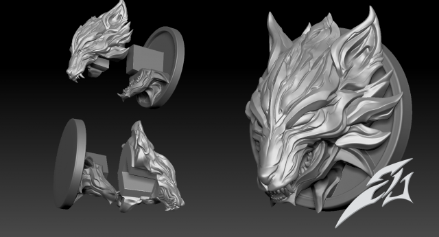 fenir - bust high detail 3D Baskı Modeli .c4d .max .obj .3ds .fbx .stl .blend 