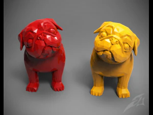 pug pol&iacute;gono Modelo de Impressão 3D