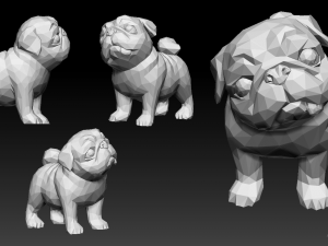 polygon pug 3D-printmodel