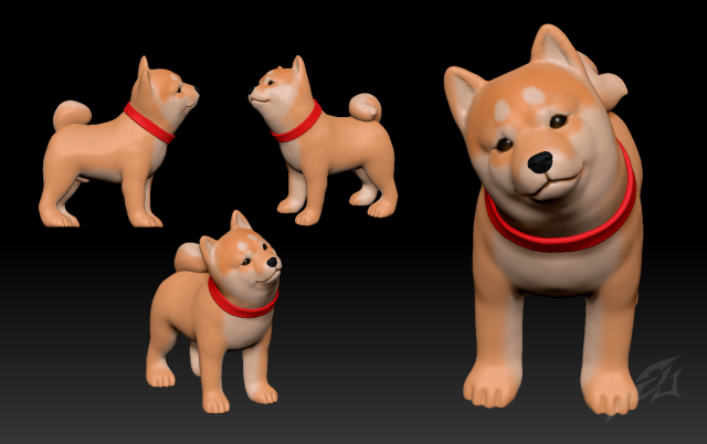 shiba dog obj stl vrml 3D Print Model .c4d .max .obj .3ds .fbx .stl .blend 