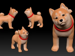 Shiba Hund obj stl vrml 3D Druckmodell