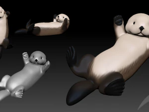 sea otter 3D Print Model