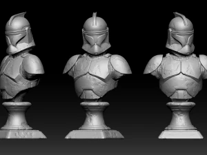 classic older clone galaxy trooper p1 bust fan art 3D Print Model