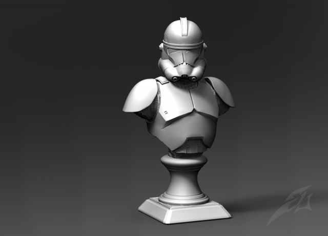 clone galaxy trooper p2 bust fan art 3Dプリントモデル .c4d .max .obj .3ds .fbx .stl .blend 