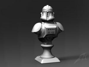 clone galaxy trooper p2 bust fan art 3Dプリントモデル