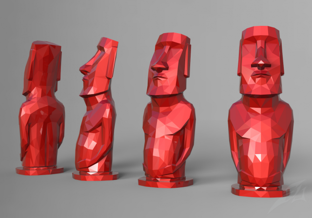 lowpoly moai statue 3D Принт Модель .c4d .max .obj .3ds .fbx .stl .blend 