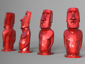 lowpoly moai statue 3D Print Model