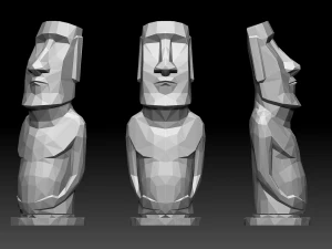 lowpoly moai statue 3D Print Model