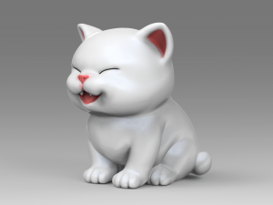 cute kitten v2 stl 3d print model 3D Baskı Modeli