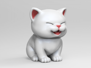 cute kitten v2 stl 3d print model 3D Baskı Modeli