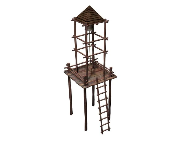 medieval bell tower 3D Model .c4d .max .obj .3ds .fbx .stl .blend 
