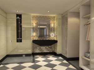 suite room wc Modello 3D