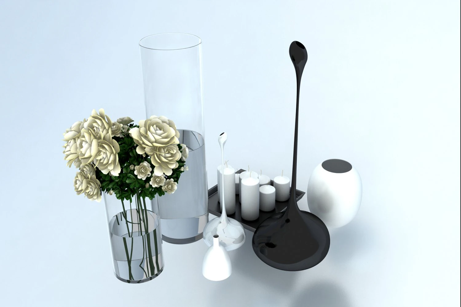 vase candle deco 3D Model .c4d .max .obj .3ds .fbx .stl .blend 
