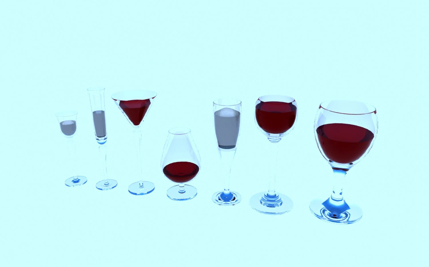 와인잔 3D 모델 .c4d .max .obj .3ds .fbx .stl .blend 