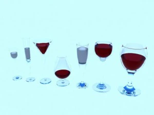 kieliszki do wina Model 3D