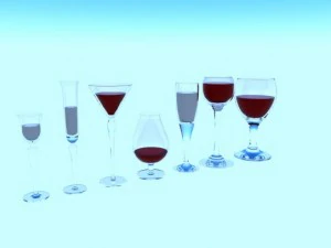 와인잔 3D 모델