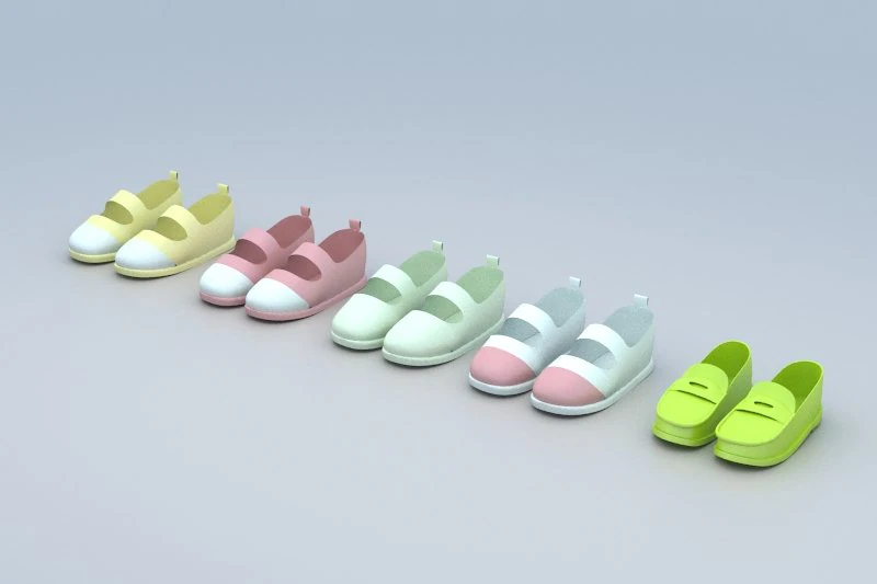 children shoes 3D Model .c4d .max .obj .3ds .fbx .stl .blend 