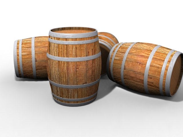 wine wooden barrel 3D Model .c4d .max .obj .3ds .fbx .stl .blend 