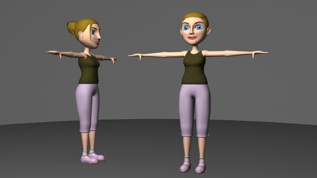 cute girl 3D Модель .c4d .max .obj .3ds .fbx .stl .blend