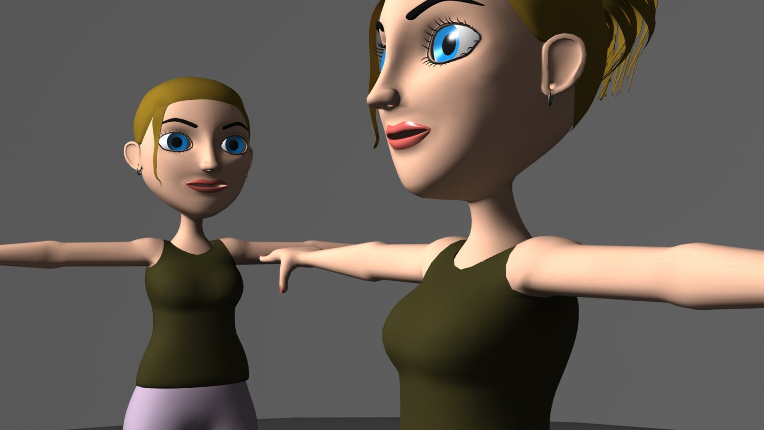 Cute Girl 3d Model In Cartoon 3dexport