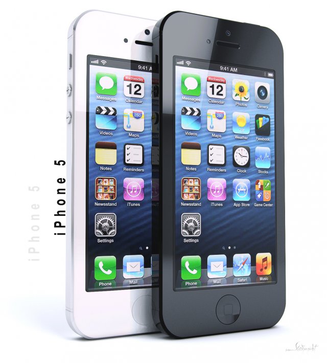 iphone5 3D Model .c4d .max .obj .3ds .fbx .stl .blend 