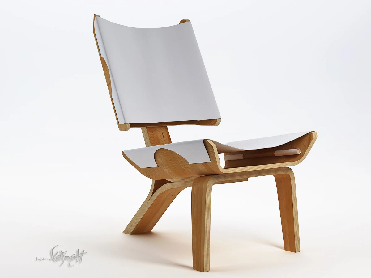 kurven chair 3D Model .c4d .max .obj .3ds .fbx .stl .blend