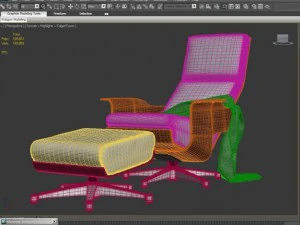 chaise cuatro lounge chair 3D Model