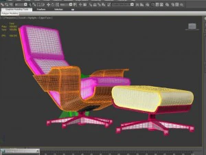chaise cuatro lounge chair 3D Model