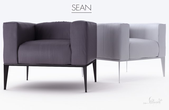 sean armchair 3Dモデル .c4d .max .obj .3ds .fbx .stl .blend 