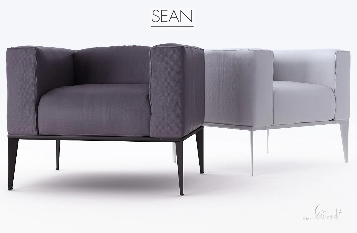 sean armchair 3D Model .c4d .max .obj .3ds .fbx .stl .blend 