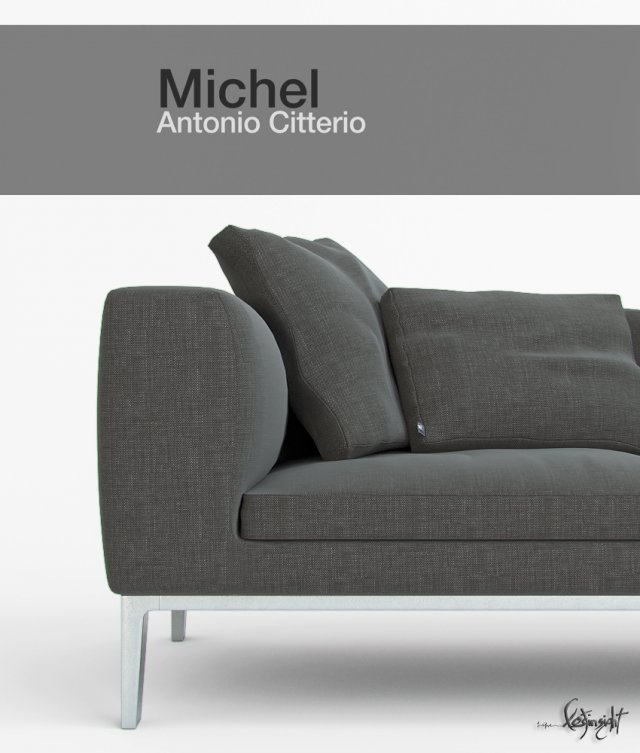 michel sofa 3D Model .c4d .max .obj .3ds .fbx .stl .blend 