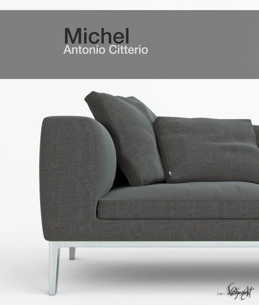 michel sofa 3D Model .c4d .max .obj .3ds .fbx .stl .blend