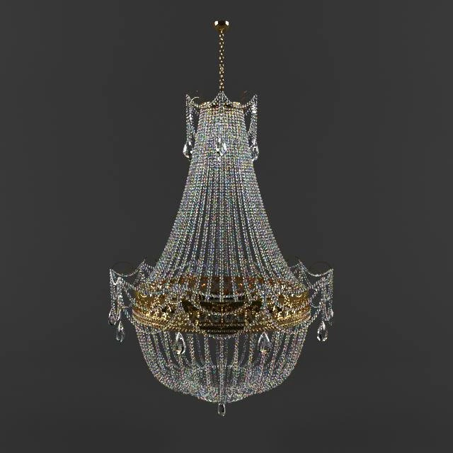 crystal chandelier 3D Model .c4d .max .obj .3ds .fbx .stl .blend 