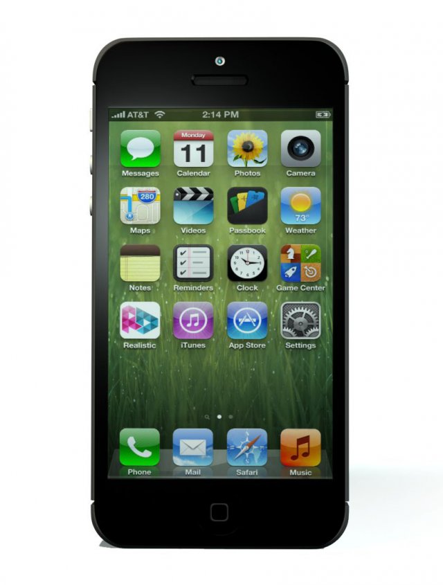 iphone 5 high detail 3D Model .c4d .max .obj .3ds .fbx .stl .blend 