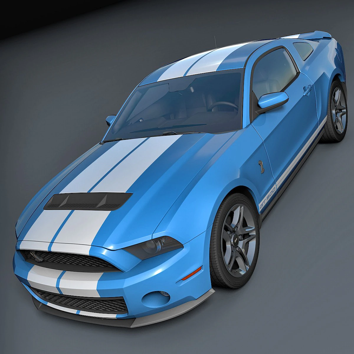ford mustang shelby gt500 2010 3D Model .c4d .max .obj .3ds .fbx .stl .blend