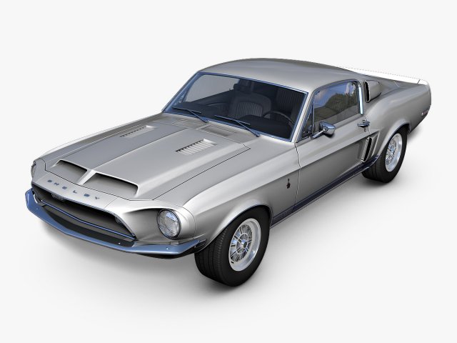 ford shelby gt500kr 1968 3D Model .c4d .max .obj .3ds .fbx .stl .blend 