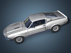 ford shelby gt500kr 1968 3D Model