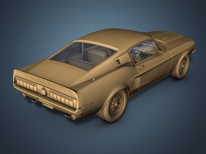 ford shelby gt500kr 1968 3D Model