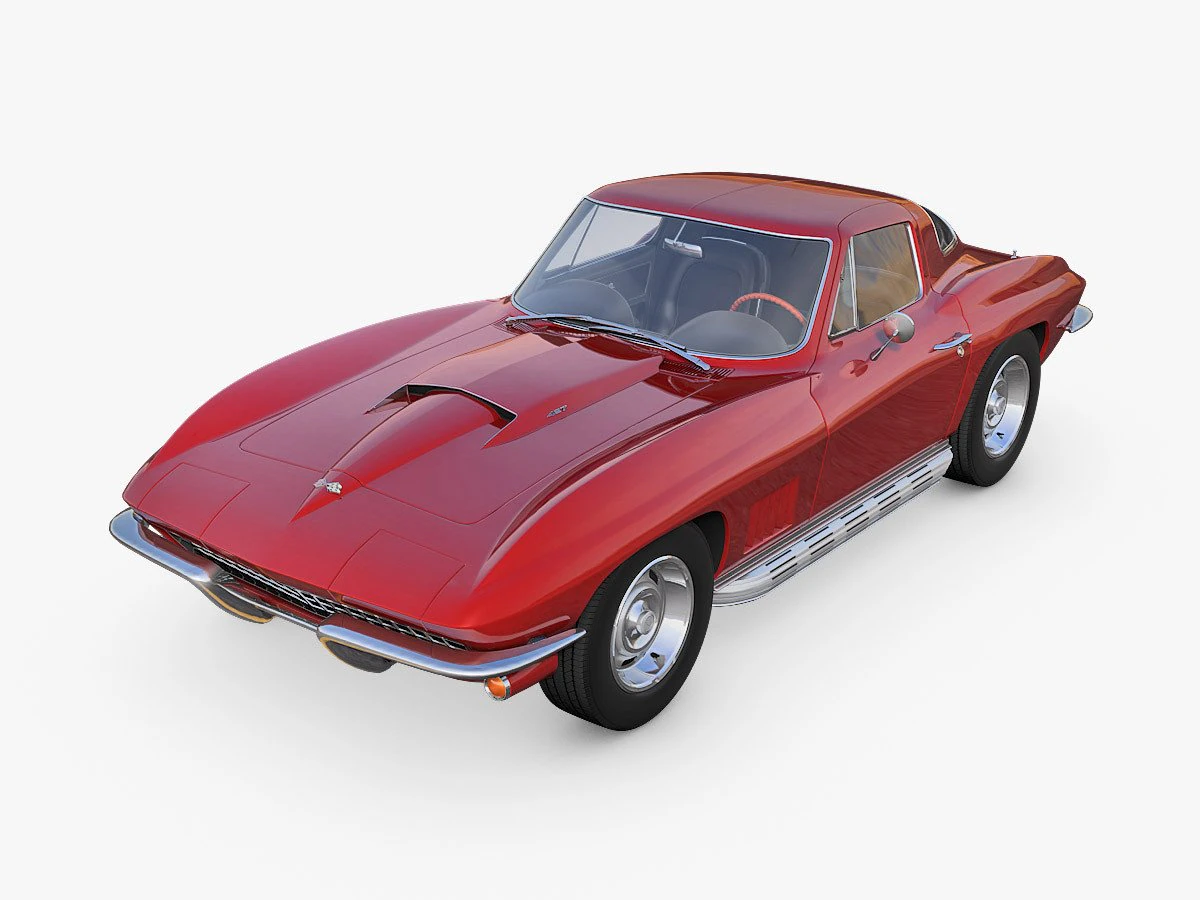 chevrolet corvette c2 stingray 3D Model .c4d .max .obj .3ds .fbx .stl .blend