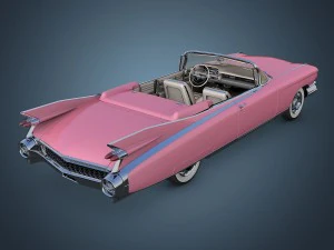 cadillac eldorado 62 series 1959 convertible pink 3D Model