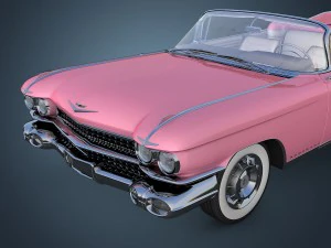 cadillac eldorado 62 series 1959 convertible pink 3D Model