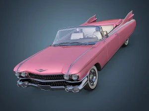cadillac eldorado 62 series 1959 convertible pink 3D Model