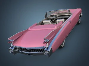 cadillac eldorado 62 series 1959 convertible pink 3D Model