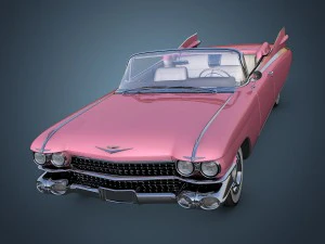 cadillac eldorado 62 series 1959 convertible pink 3D Model