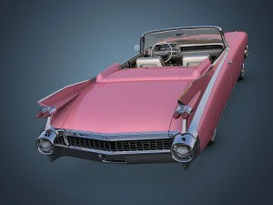 cadillac eldorado 62 series 1959 convertible pink 3D Model