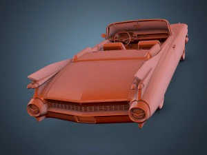 cadillac eldorado 62 series 1959 convertible pink 3D Model
