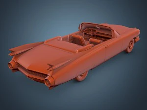 cadillac eldorado 62 series 1959 convertible pink 3D Model