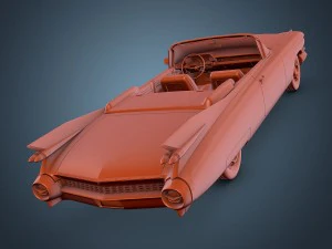 cadillac eldorado 62 series 1959 convertible pink 3D Model